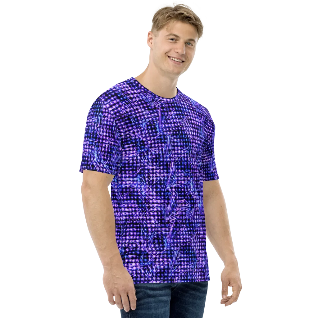 Ultraviolet Circuit on Men's Crew Neck T-Shirt — Right