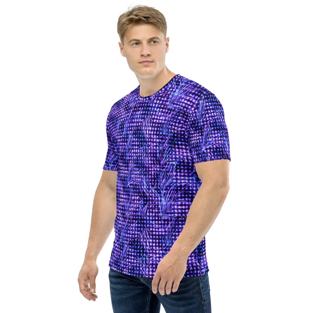 Ultraviolet Circuit on Men's Crew Neck T-Shirt — Left