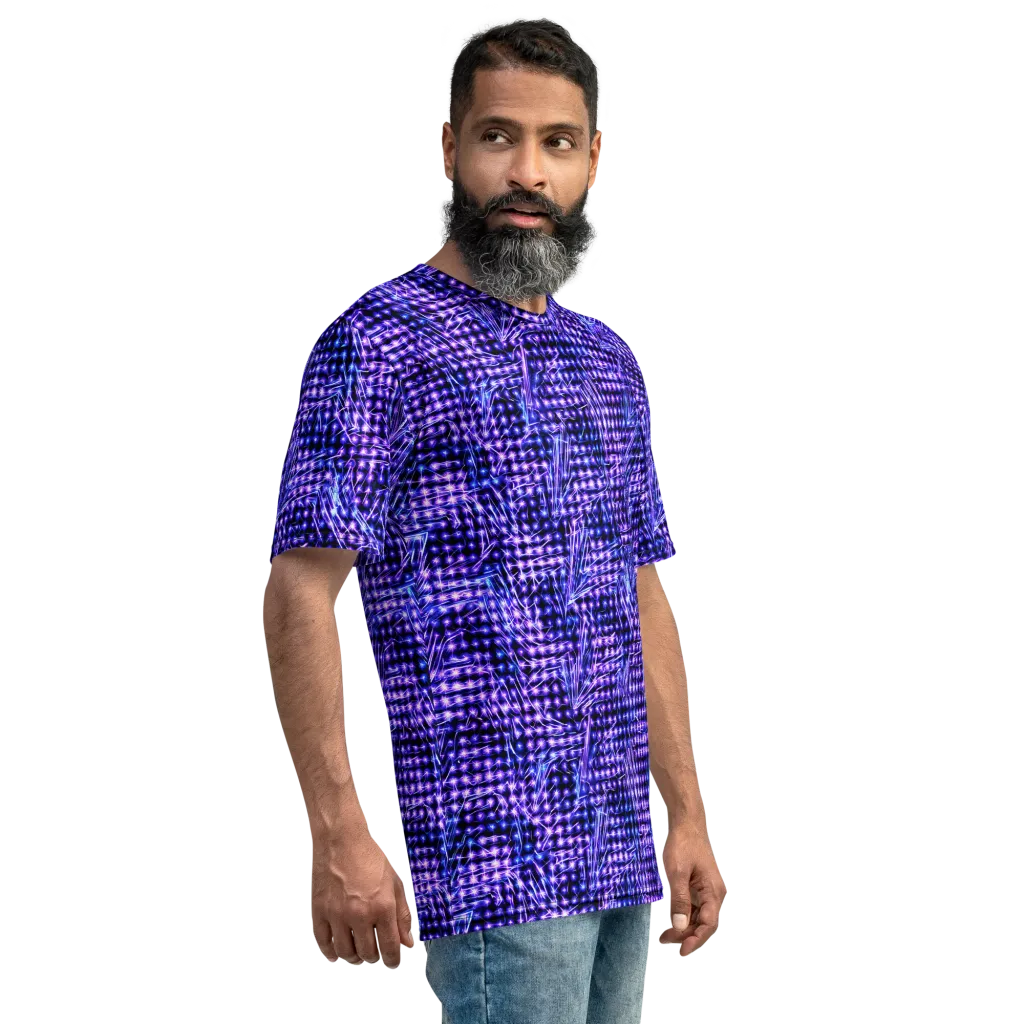 Ultraviolet Circuit on Men's Crew Neck T-Shirt — Right