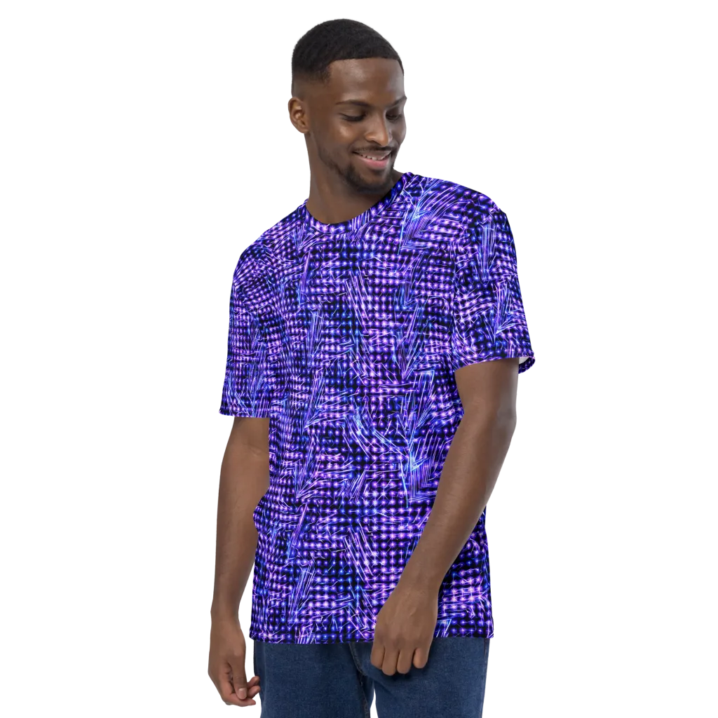 Ultraviolet Circuit on Men's Crew Neck T-Shirt — Left