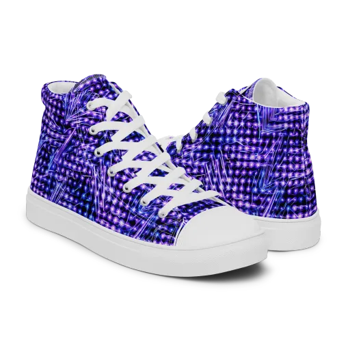Ultraviolet Circuit on a Men's High Top Canvas Shoes