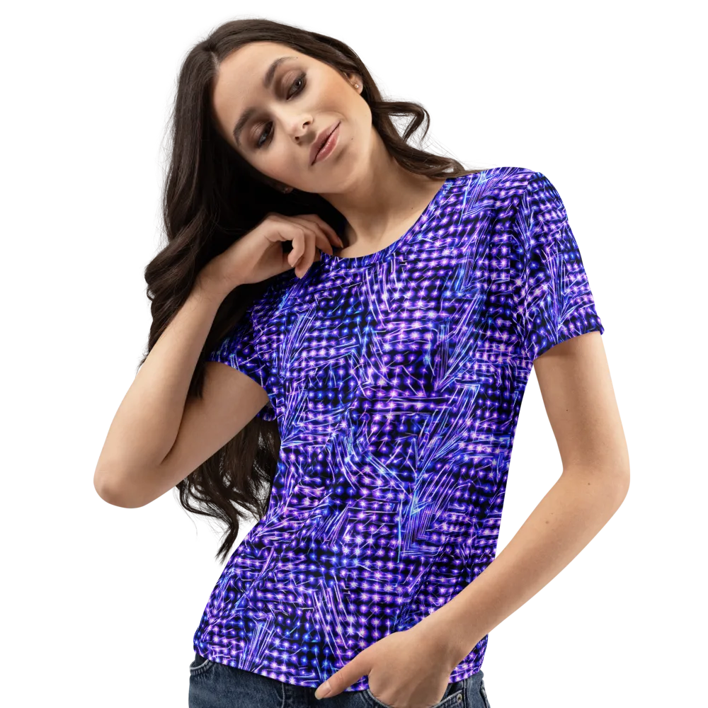 Ultraviolet Circuit on Women's Crew Neck T-Shirt — Left Front