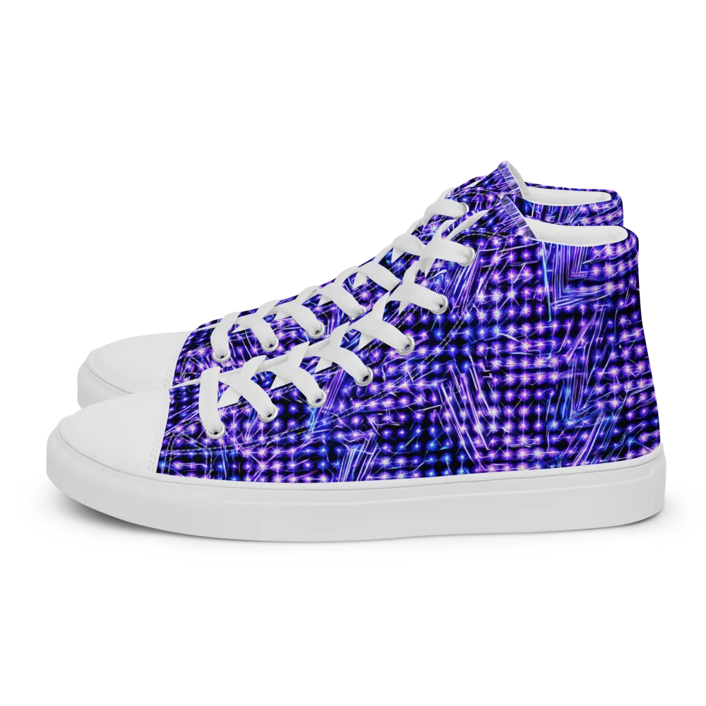Ultraviolet Circuit on Women's High Top Canvas Shoes — Left