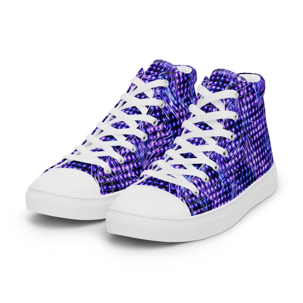 Ultraviolet Circuit on Women's High Top Canvas Shoes — Left Front