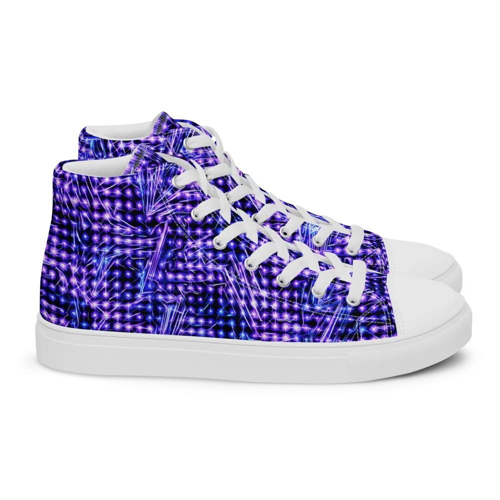 Ultraviolet Circuit on Women's High Top Canvas Shoes — Right