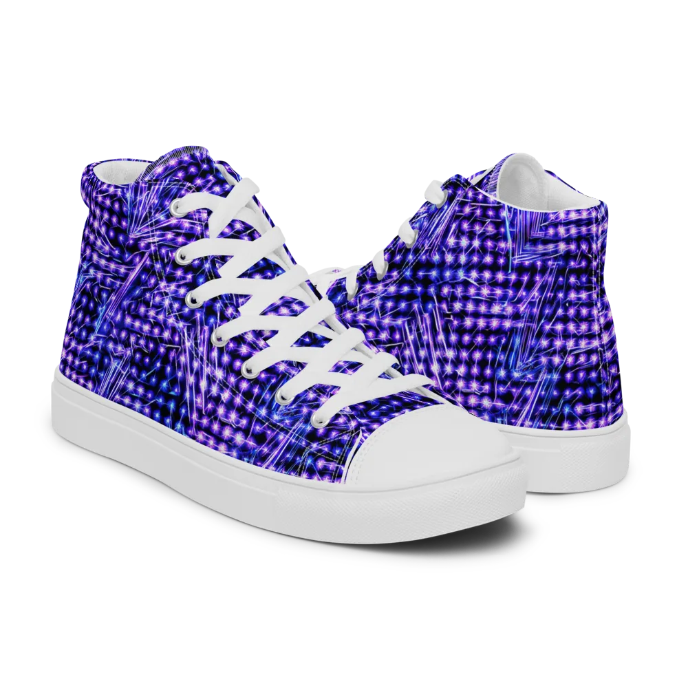 Ultraviolet Circuit on Women's High Top Canvas Shoes — Right