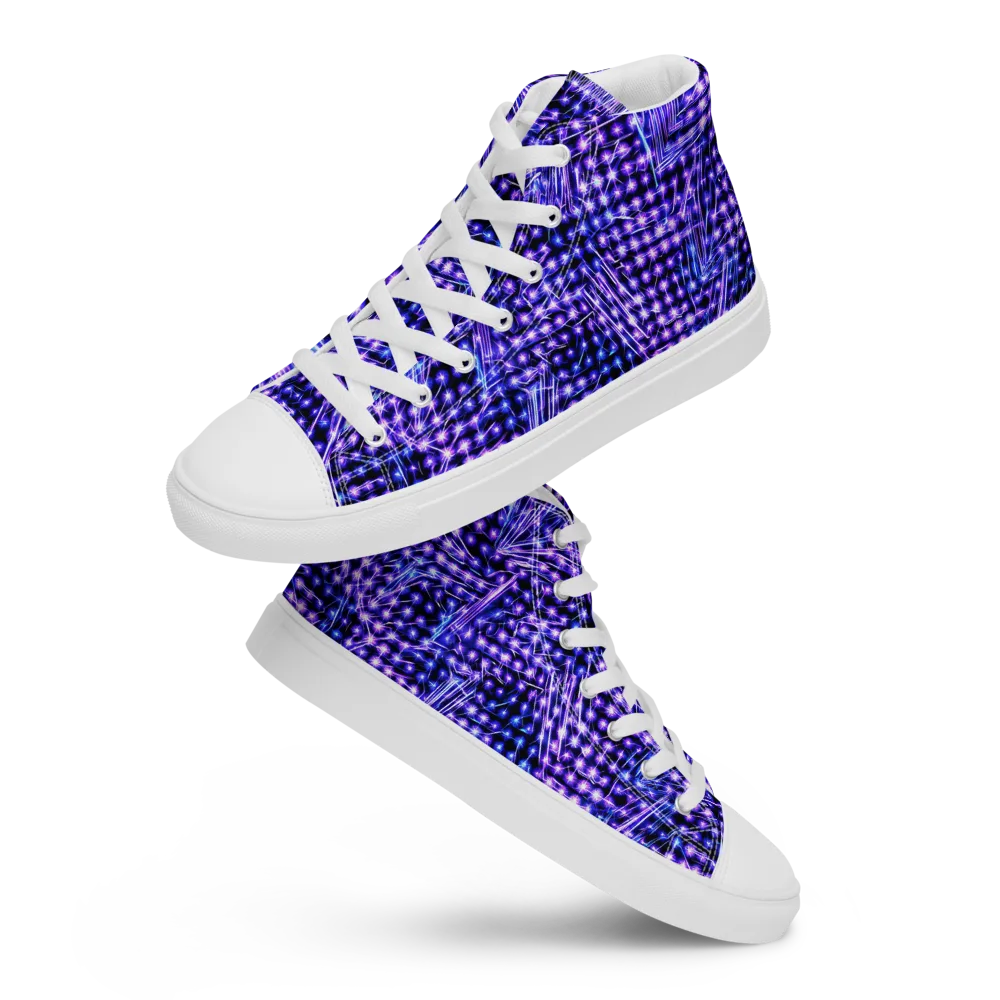 Ultraviolet Circuit on Women's High Top Canvas Shoes — Front
