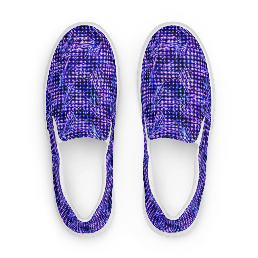 Ultraviolet Circuit on Men's Slip-On Canvas Shoes — Front