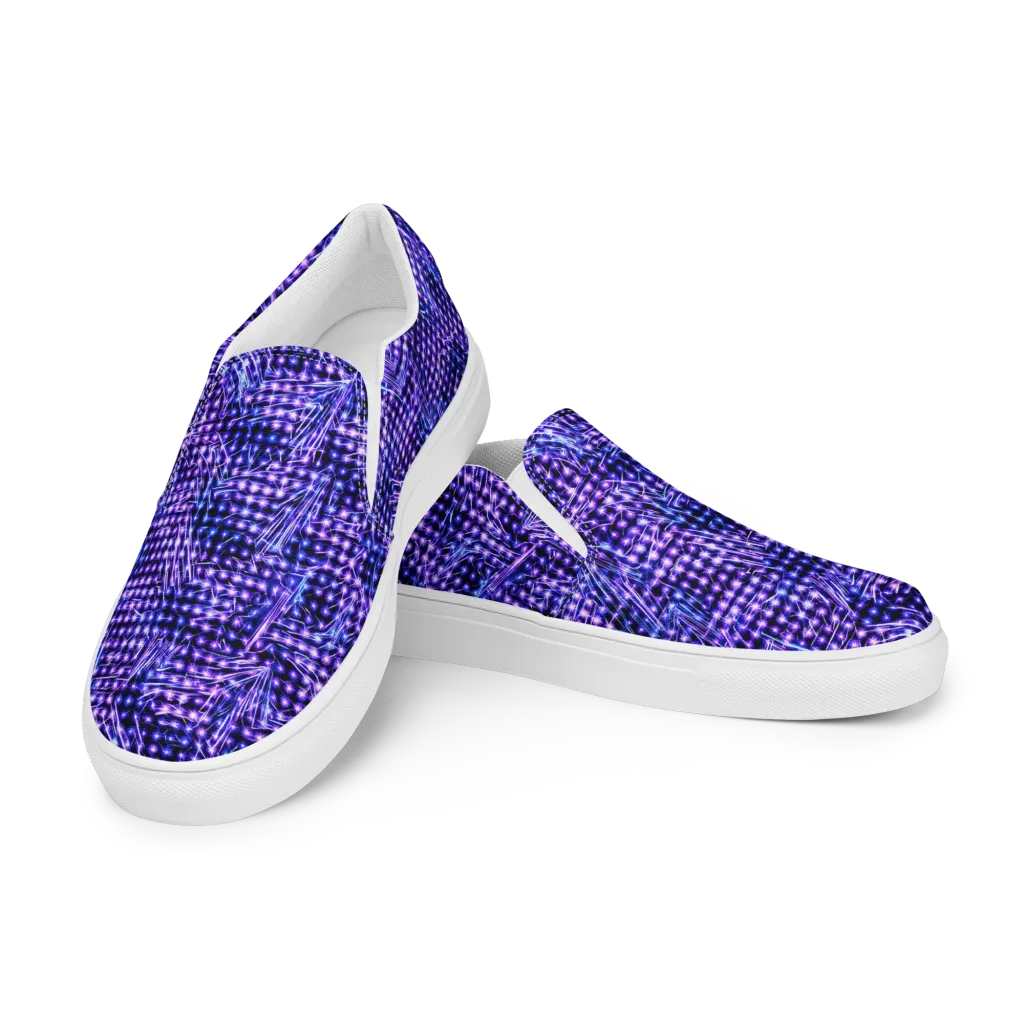 Ultraviolet Circuit on Men's Slip-On Canvas Shoes — Left Front
