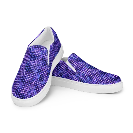 Ultraviolet Circuit on a Men's Slip-On Canvas Shoes