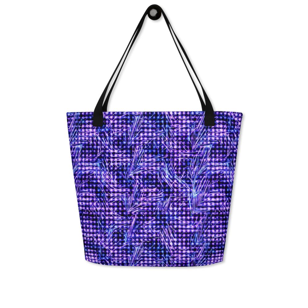 Ultraviolet Circuit on Large Tote Bag W/ Pocket — Front