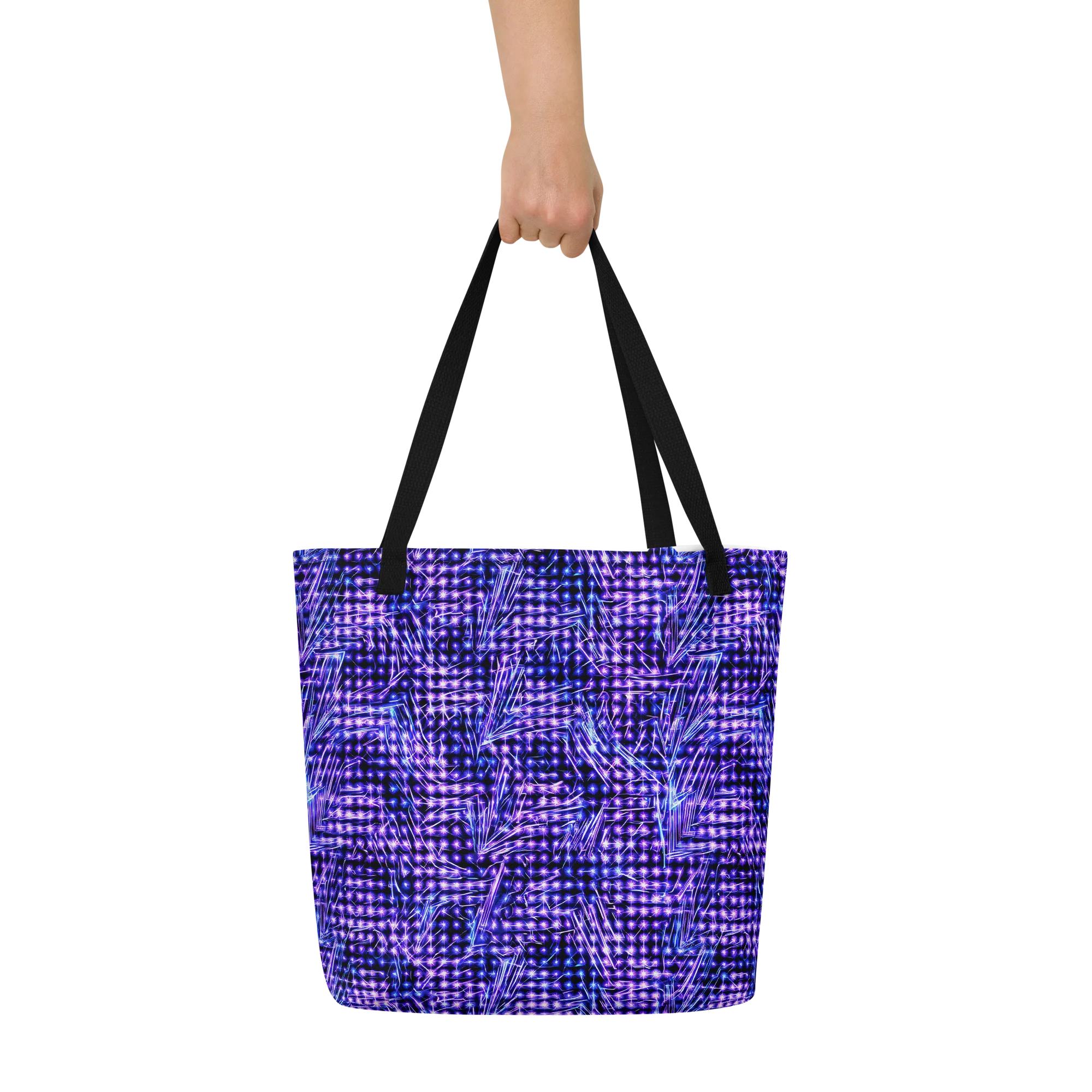 Ultraviolet Circuit on Large Tote Bag W/ Pocket — Front