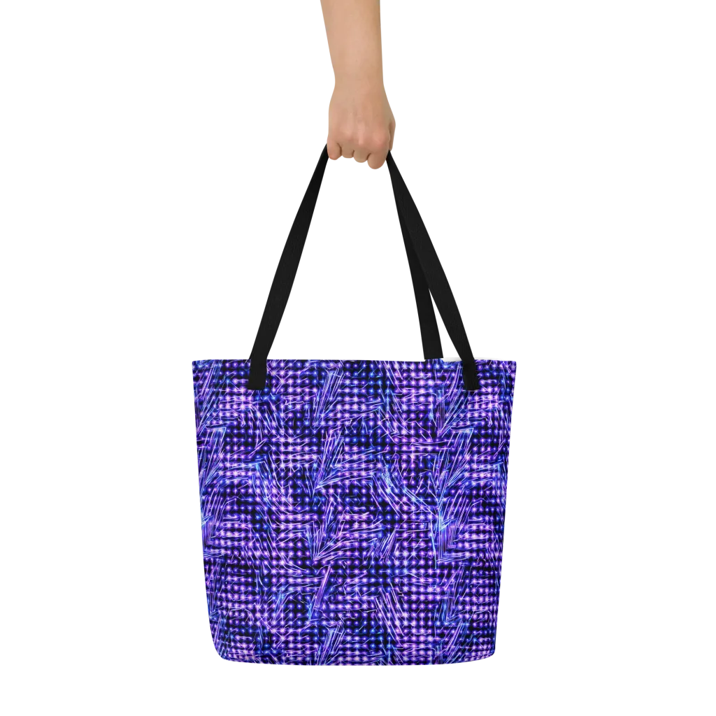 Ultraviolet Circuit on Large Tote Bag W/ Pocket — Front