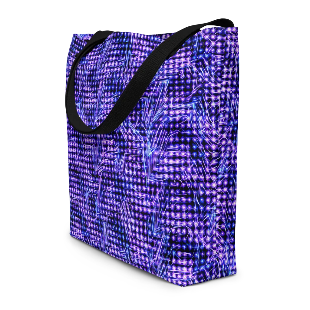 Ultraviolet Circuit on Large Tote Bag W/ Pocket — Front