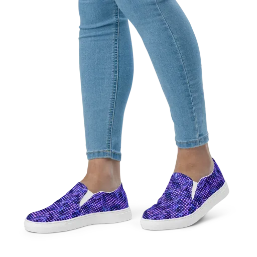 Ultraviolet Circuit on a Women's Slip-On Canvas Shoes
