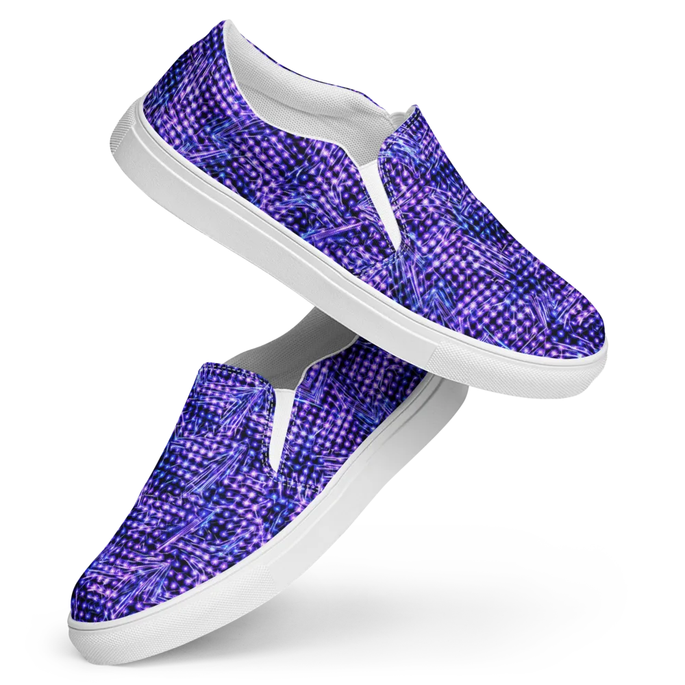 Ultraviolet Circuit on Women's Slip-On Canvas Shoes — Front