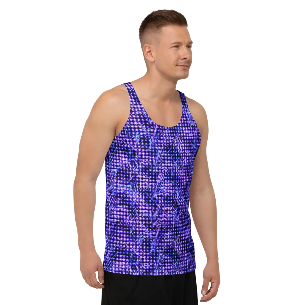 Ultraviolet Circuit on Men's Tank Top — Right Front