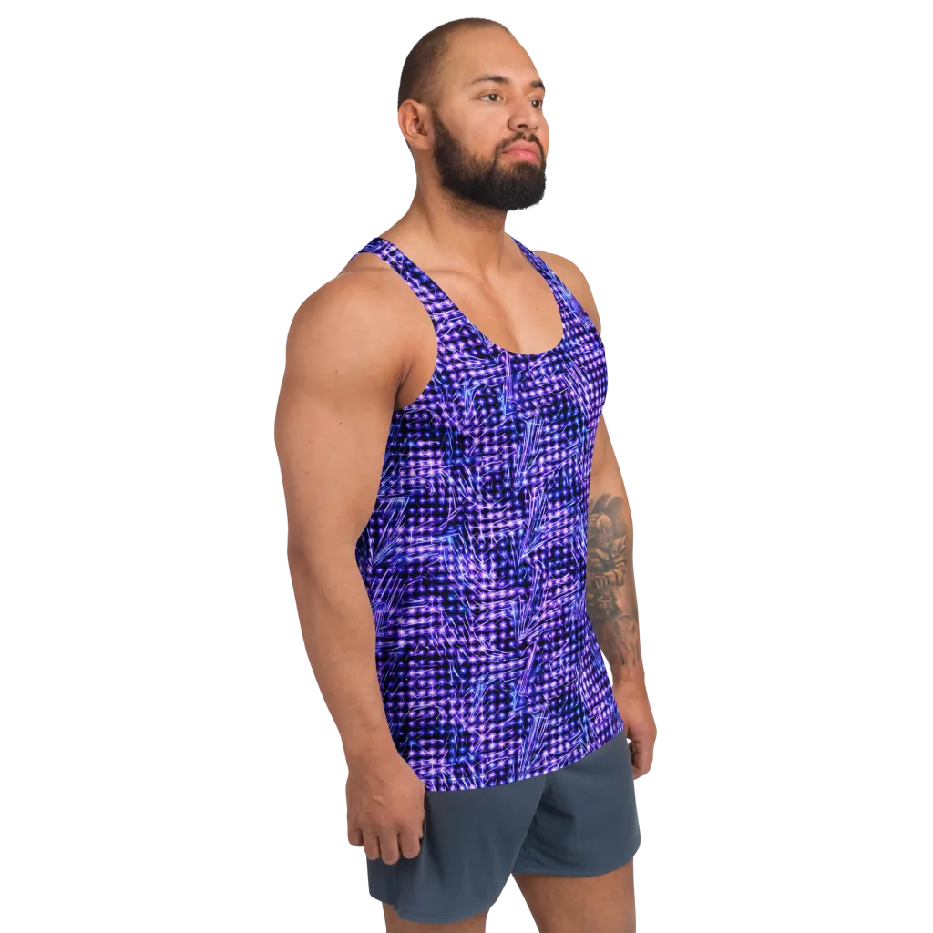 Ultraviolet Circuit on Men's Tank Top — Right Front