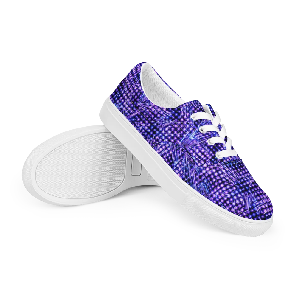 Ultraviolet Circuit on Men's Lace-Up Canvas Shoes — Right Front