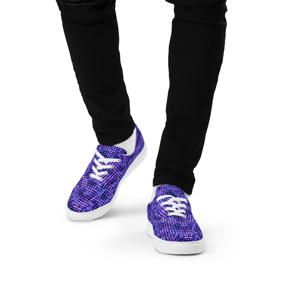Ultraviolet Circuit on Men's Lace-Up Canvas Shoes — Front
