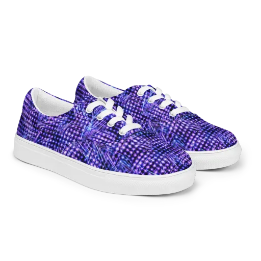 Ultraviolet Circuit on a Men's Lace-Up Canvas Shoes