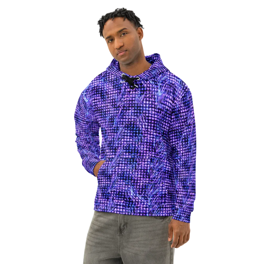 Ultraviolet Circuit on Cotton Hoodie — Left Front