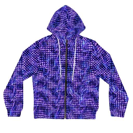 Ultraviolet Circuit on a Women's Full-Zip Hoodie