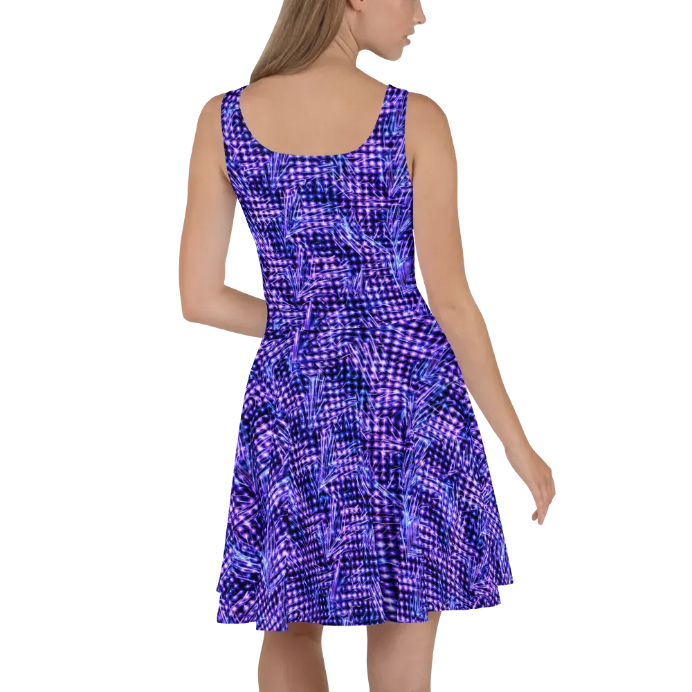 Ultraviolet Circuit on Skater Dress — Back