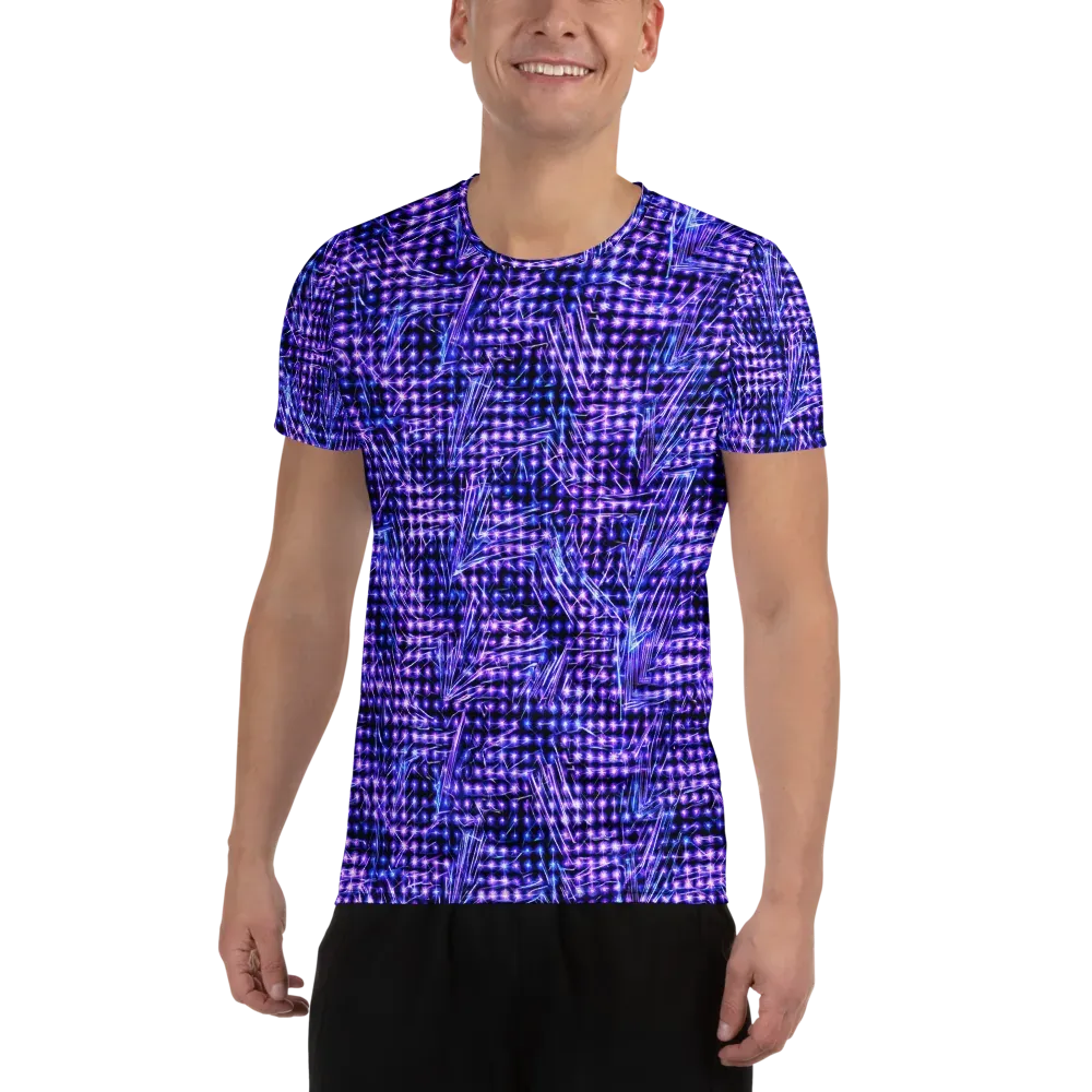 Ultraviolet Circuit on Men's Athletic T-Shirt — Front