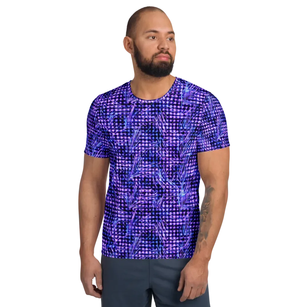Ultraviolet Circuit on Men's Athletic T-Shirt — Front