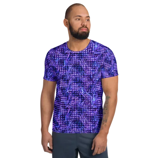 Ultraviolet Circuit on a Men's Athletic T-Shirt