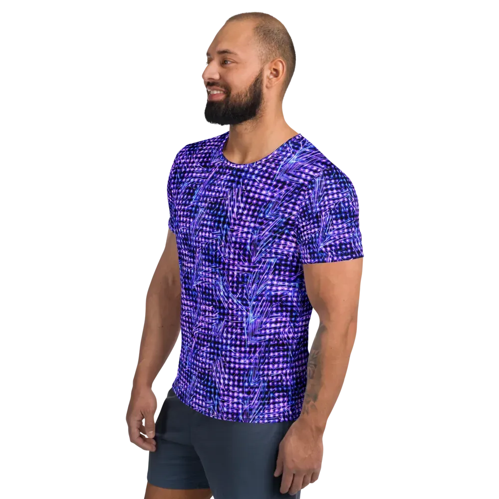 Ultraviolet Circuit on Men's Athletic T-Shirt — Left