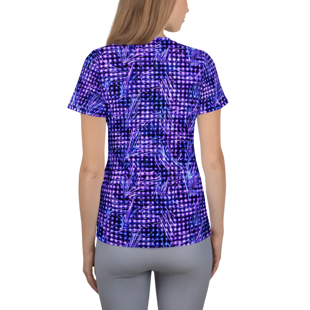 Ultraviolet Circuit on Women's Athletic T-Shirt — Back