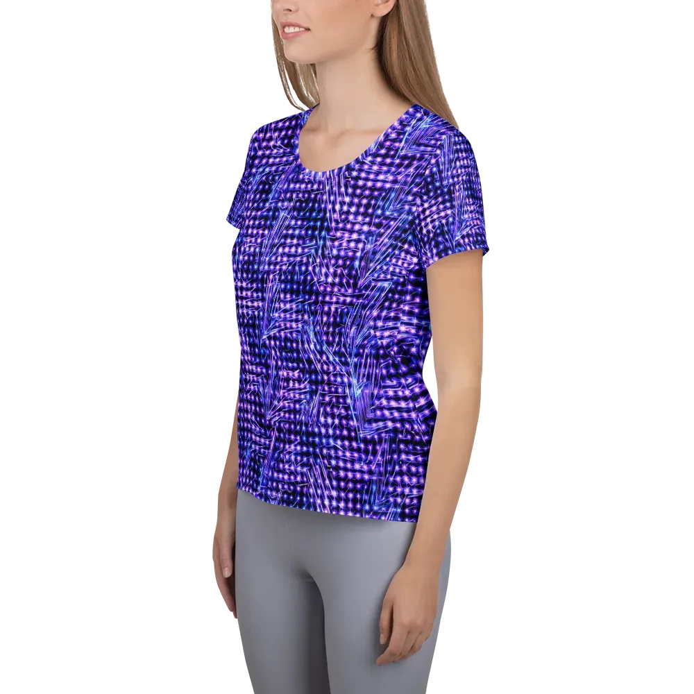 Ultraviolet Circuit on Women's Athletic T-Shirt — Left