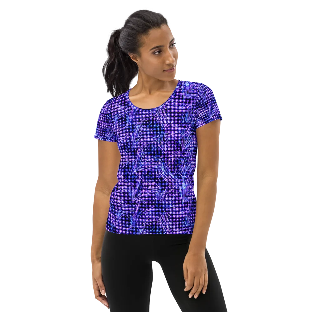 Ultraviolet Circuit on Women's Athletic T-Shirt — Front
