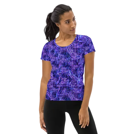 Ultraviolet Circuit on a Women's Athletic T-Shirt