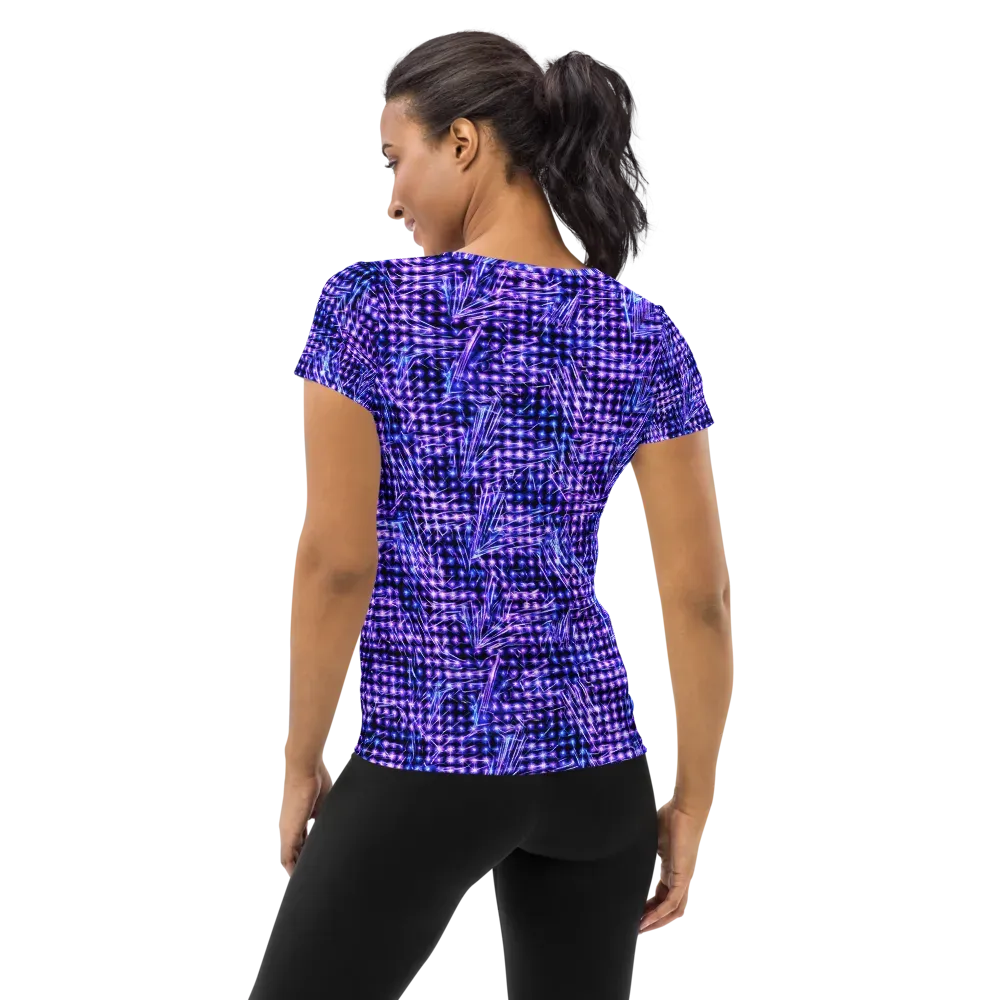 Ultraviolet Circuit on Women's Athletic T-Shirt — Back