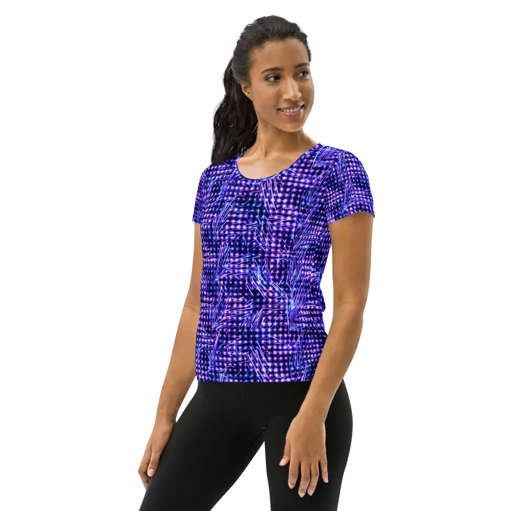 Ultraviolet Circuit on Women's Athletic T-Shirt — Left
