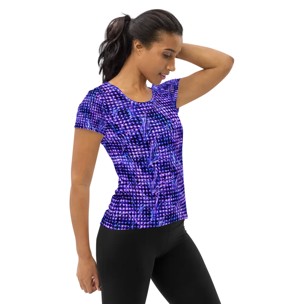 Ultraviolet Circuit on Women's Athletic T-Shirt — Right