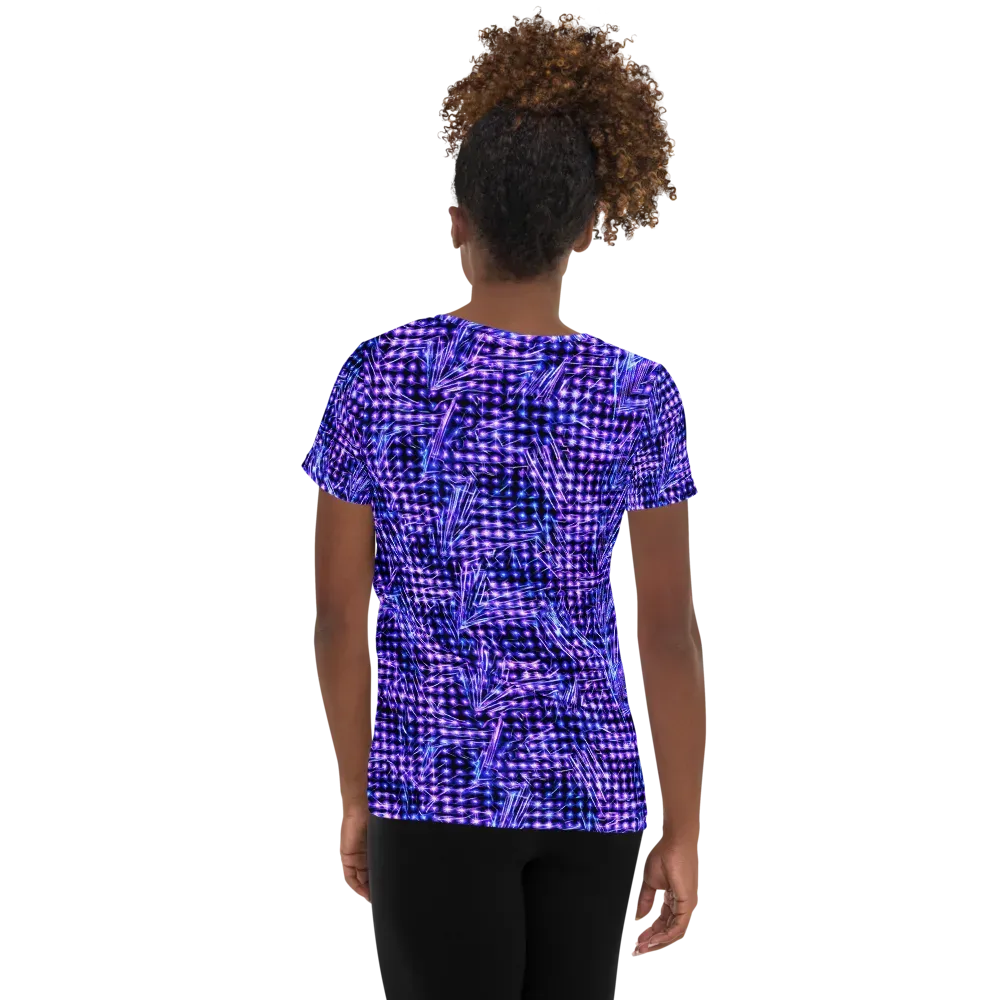 Ultraviolet Circuit on Women's Athletic T-Shirt — Back