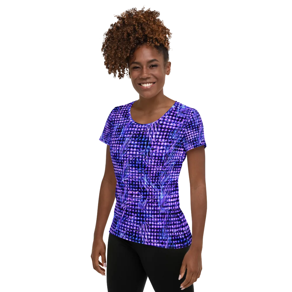 Ultraviolet Circuit on Women's Athletic T-Shirt — Left