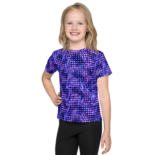 Ultraviolet Circuit on a Kids Crew Neck T-Shirt