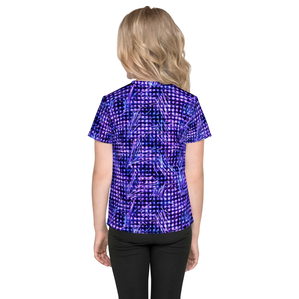 Ultraviolet Circuit on Kids Crew Neck T-Shirt — Back