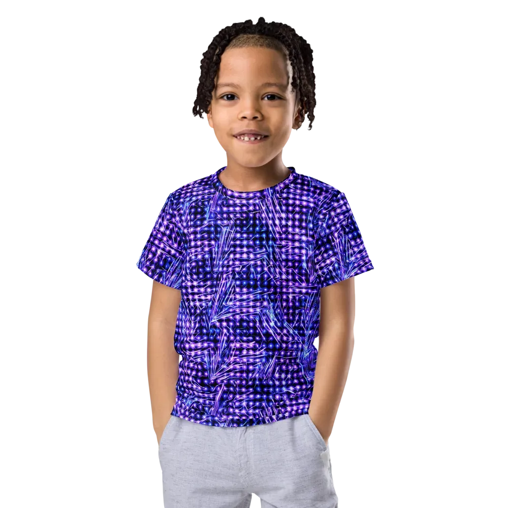 Ultraviolet Circuit on Kids Crew Neck T-Shirt — Front