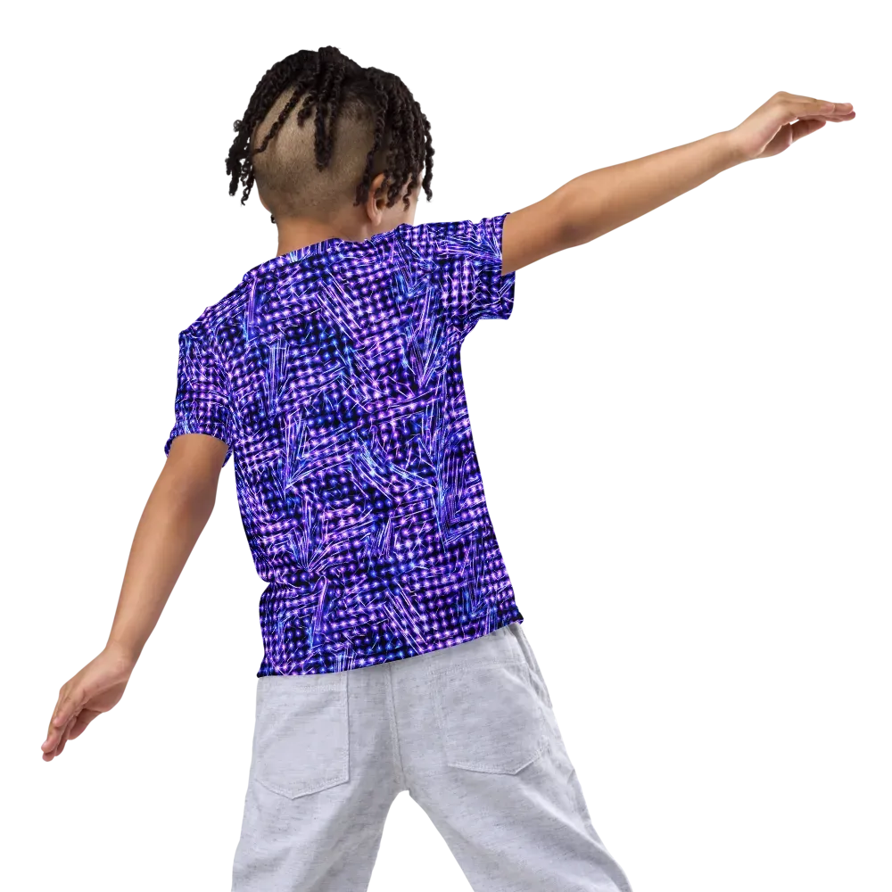 Ultraviolet Circuit on Kids Crew Neck T-Shirt — Back
