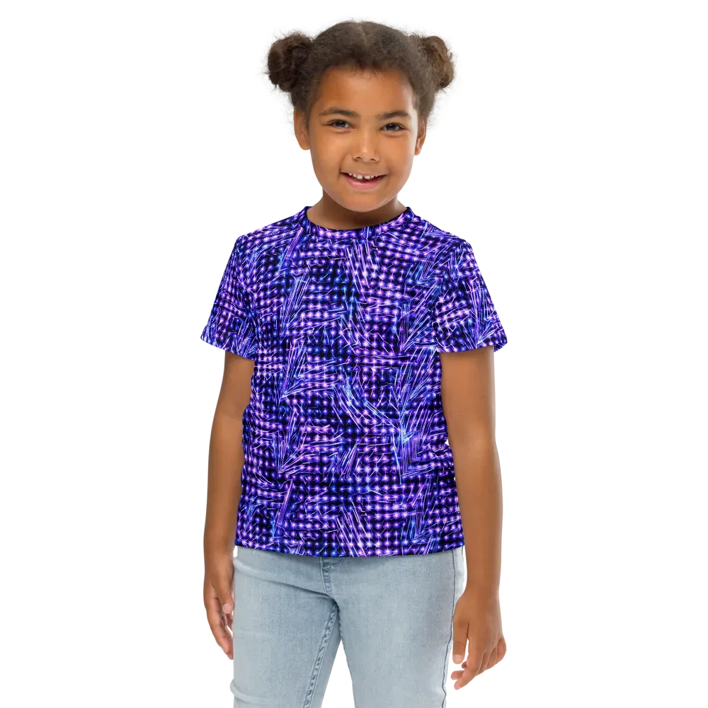 Ultraviolet Circuit on Kids Crew Neck T-Shirt — Front