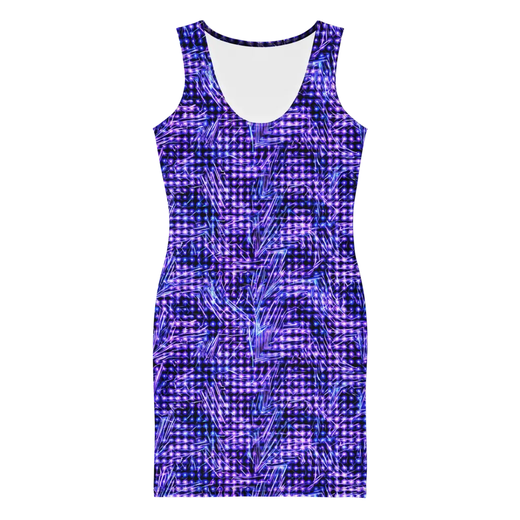 Ultraviolet Circuit on Bodycon Dress — Front