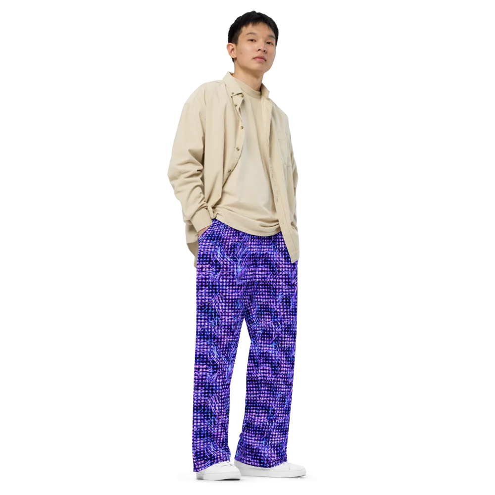 Ultraviolet Circuit on Wide-Leg Pants — Right Front
