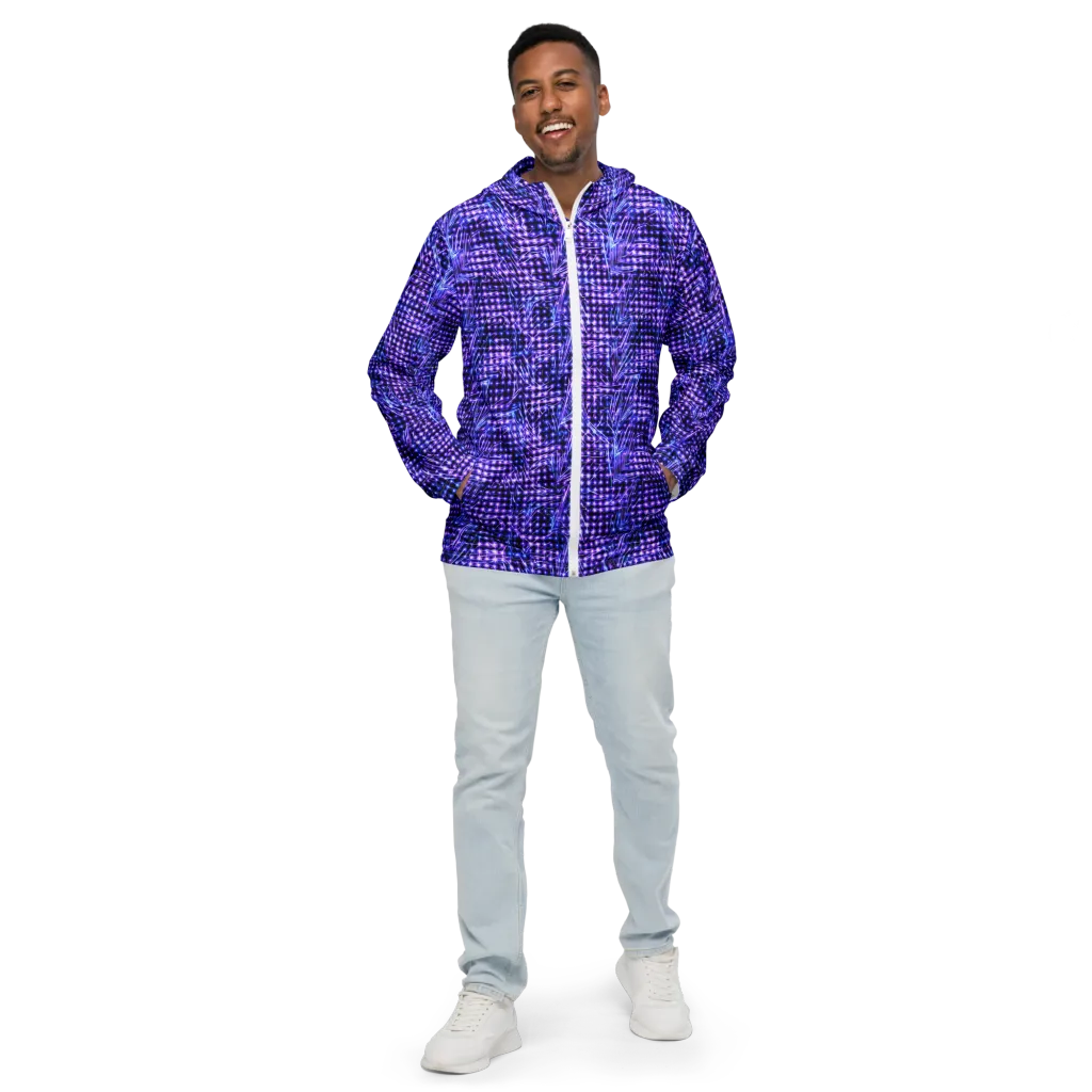 Ultraviolet Circuit on Men's Windbreaker — Front