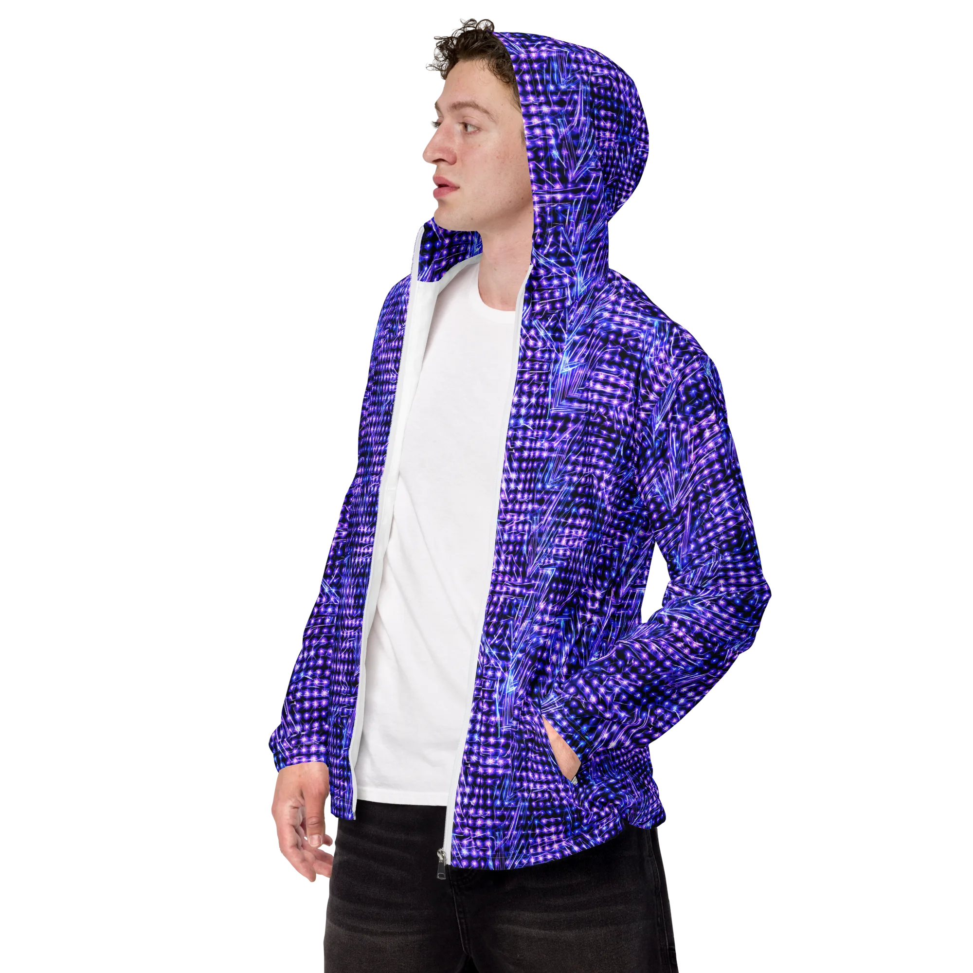 Ultraviolet Circuit on Men's Windbreaker — Left Front